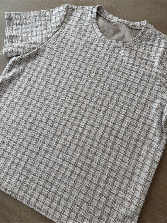 Dazy Tops - Dazy Plaid Textured Tee | 1XL